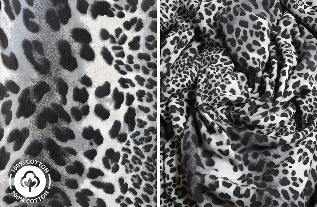 Set Lenjerie de Pat de Lux din Bumbac Ranforce | Leopard Gray, King Size, 4 Piese – Model Leopard