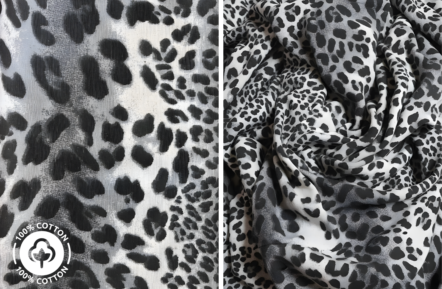 Set Lenjerie de Pat de Lux din Bumbac Ranforce | Leopard Gray, King Size, 4 Piese – Model Leopard