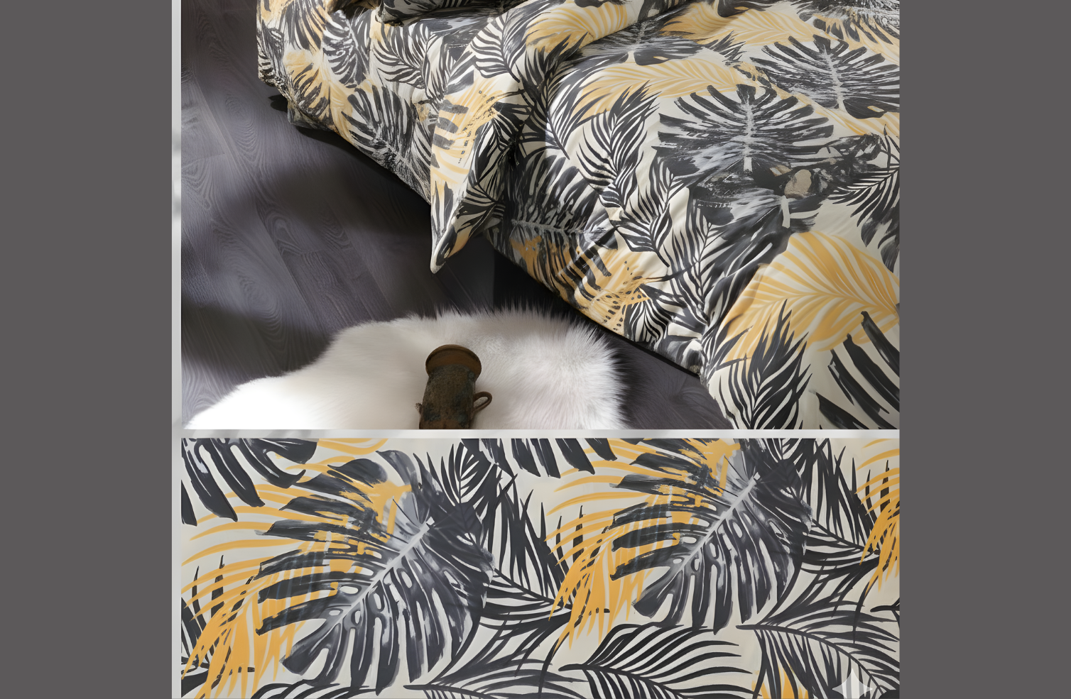 Set Lenjerie de Pat de Lux din Bumbac Ranforce | Tropical, King Size, 4 Piese – Model Tropical
